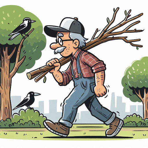 Man carrying sticks