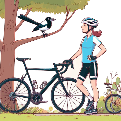 woman walking with bike