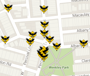 map of Glebe atacks